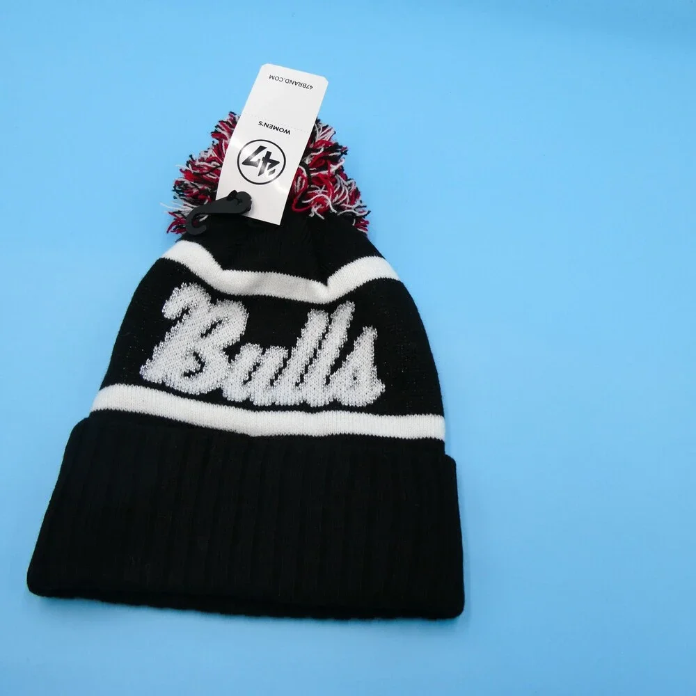 '47 Brand Chicago‎ Bulls Winter Hat Womens Black Knit Acrylic Beanie NBA Script